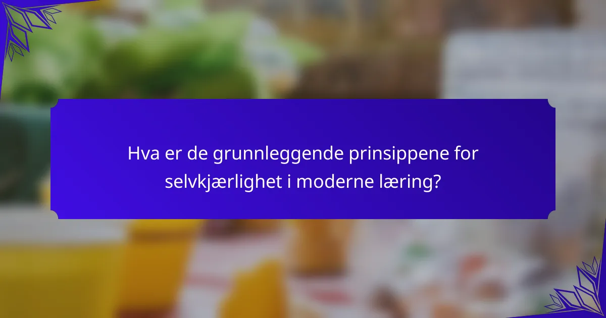 Hva er de grunnleggende prinsippene for selvkjærlighet i moderne læring?